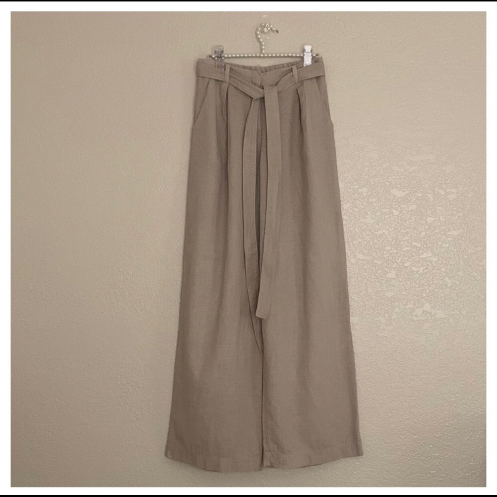Kaktus Linen Wide-Leg Pants, Size S